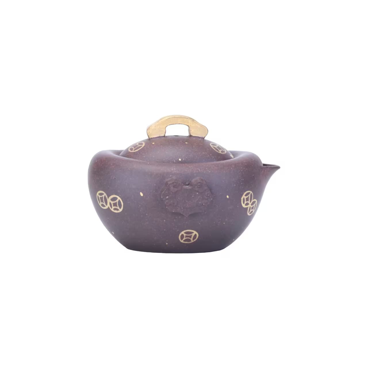 The Ingot Vessel — a Purple Gold Sand Yixing teapot